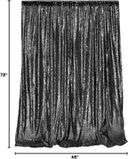 JYFLZQ Black Sequin Backdrop Curtains 4ft x 6.5ft 1 Panel Glitter Photo Booth Backdrops Sparkly Photography Background Drapes for Halloween Father's Day Graduation Birthday Parties