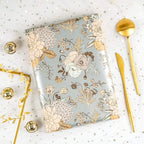 WRAPAHOLIC 30 Inch Jumbo Floral Wrapping Paper - 30 Inch X 33 Feet - Pearlized Silver Vintage Floral Wedding Wrapping Paper for Birthday, Bridal Shower, Baby Shower