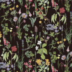 RUSPEPA Wild Flower Wrapping Paper Roll for Women Girls, Mini Roll, Elegant Black Floral Design Gift Wrap Paper Perfect for Birthday, Bridal Shower, Spring, Wedding, Mother's Day, 17 Inch x 16.4 Feet