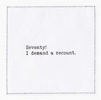 Five Star Napkins 70th Birthday Quotes White Cotton Cocktail Napkins, Beverage Napkins, Bar Napkins, Cloth Napkins, Party Napkins, Events, Holidays, Weddings, Birthdays, Disposable, 4.5" x 4.5"- (50x)