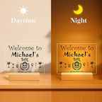 Personalized Bar Gifts for HOME BAR, Custom Name Date Acrylic Light Up Signs, Customized Acrylic Plaque with Night Light, Personalized Night Light for Man Cave Decor