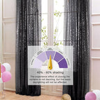 ShinyBeauty Sequin Drapes - Black 7FTx7FT Glitter Backdrop Fabric - 96Inches Long - Photography & Graduation Backdrop