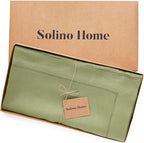 Solino Home Linen Tablecloth 60 x 144 Inch - Classic Hemstitch 100% Pure Linen Moss Green Table Cloth for Rectangle Tables - Machine Washable Tablecloth for Fall, Autumn, Thanksgiving