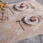 TINWIN Rectangle Lace Tablecloth 60x120 Inch White Vintage Runner Eyelash Fabric for Kitchen Dining Picnic Table Wedding Decor for Home Decoration Tea Party Decor-3