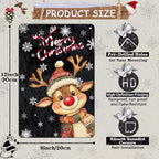 Christmas Reindeer Metal Tin Sign - Merry Christmas Sign for Outdoor & Indoor Decoration - 8x12Inch