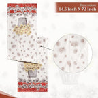 Maison d' Hermine Table Runner 100% Cotton Double Layer Table Runners 72 inches Long for Thanksgiving Christmas Decorations Home Kitchen Dining Party Wedding (Bagatelle, 14.5" x 72")