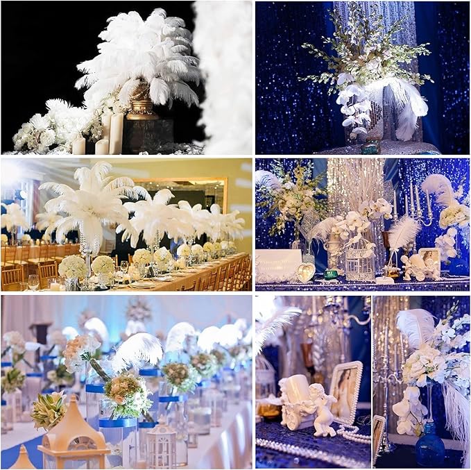 THARAHT Hot Pink Ostrich Feathers 12pcs Large Natural Bulk 20-22Inch 50cm-55cm for Wedding Party Centerpieces Easter Gatsbi and Home Decoration Feathers