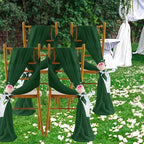 SiinvdaBZX 2 Panels Wedding Arch Draping Fabric 30" x 240" Emerald Green Polyester Chiffon Fabric for Multiple Occasions
