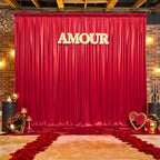 gogoparti 20x10FT Red Sequin Backdrop Curtain - 4 Panels of 5x10FT Wrinkle-Free Glitter Drapes for Photography, Birthdays, Weddings & Graduations