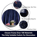 JYFLZQ Navy Blue Sequin Backdrop Curtains 4ft x 6.5ft 1 Panel Glitter Photo Booth Backdrops Sparkly Photography Background Drapes for Parties Wedding Bridal Showers