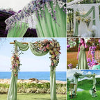 8 Panels Wedding Arch Draping Fabric 28" x 20Ft Wedding Arch Drapes Chiffon Fabric Drape Sheer Backdrop Curtain for Weddings Party Ceremony Birthday Arbor Drapery Reception Ceiling Décor(Sage Green)
