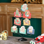 Decorative Metal Christmas Tree Card Holder, 18 Inch Tabletop Holiday Card Display Rack with Star Topper, Black Wire Tree Cards and Photo Holders Stand, Holds up to 19 Place Cards and Memos Pictures