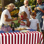 QZYL 4 Pack 4th of July Tablecloths, 54" x 108" Patriotic Plastic Table Cover, Rectangle Red White and Blue Tablecloth American Tablecover, Fourth of July Decorations Memorial Day Party Supplies