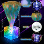 Amylove 8 Pcs Mini Fiber Optic Lamps Bulk Small LED Light up Table Centerpieces for Party Event Decorations with Crystal Base Battery Powered for Glow in The Dark Favors Supplies (9 Inch,Clear)