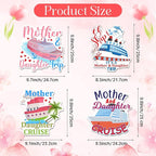Hoteam 4 Pcs Mother Daughter Cruise Door Decorations Magnetic Large Cruise Ship Door Magnets Funny Waterproof Nautical Magnets for Carnival Cabin Stateroom Fridge Car