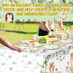 452 Pcs Woodland Party Decoration for 50, Woodland Animal Baby Shower Paper Plates Napkins Cups Tablecloth Cutlery Straws for Forest Wild Safari Birthday Gender Reveal Party Supplies