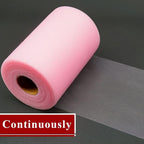 Pink Tulle Fabric Rolls 6 Inch by 200 Yards (600 feet) Fabric Spool Tulle Ribbon for DIY Pink Tutu Bow Baby Shower Birthday Party Wedding Decorations Craft Supplies