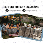Exquisite Clear Silver Star Tablecloth Plastic 12-Pack Disposable Round Tablecloths 84" Silver Star Table Cloths Round Table Covers Plastic Tablecloth for Party Decorations