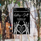 Gothic Halloween Wedding Welcome Sign, Til Death Do Us Part, 4mm Thick Plastic, 12"x18", Ground Stake
