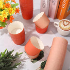 Whaline 120Pcs Orange Paper Baking Cups Scalloped Edge Cupcake Wrappers Gradient Orange Cupcake Muffin Cases for Fall Thanksgiving Party, 3 Colors