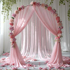 Wedding Arch Draping Fabric 2 Panels 18Ft Dusty Rose Chiffon Fabric Drapery Wedding Ceremony Reception Swag Decorations