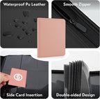1000+ Pockets Trading Card Binder, Premium 16 Pocket Card Binder, Ringless Side Loading Collection Album Holder Folders for MTG, TCG, Game Cards & Sports Cards (Pink)