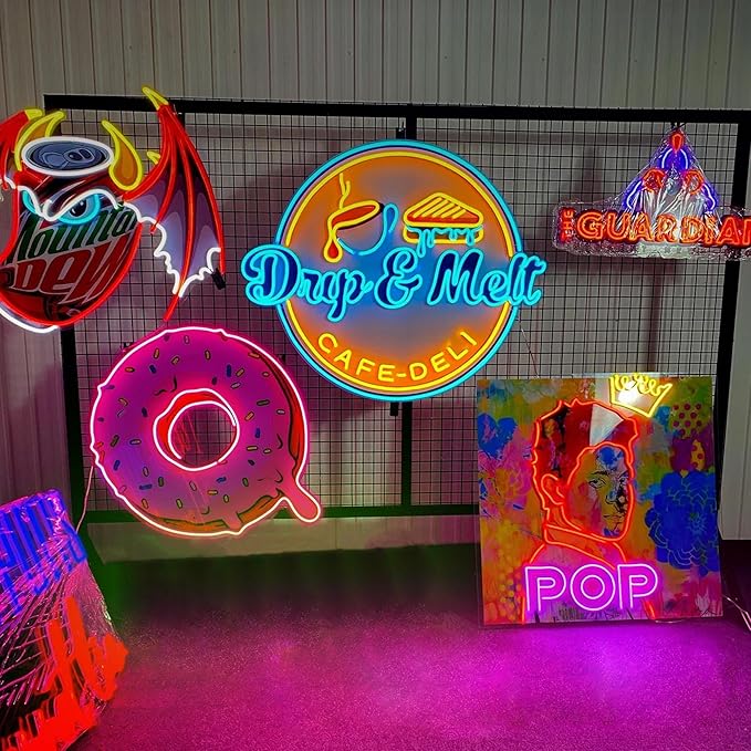 Custom LOGO Neon Sign, Personalized LED Business Logo with UV Printed, Personalized Neon Logo Light Up Sign for Business, Large Dimmable/RGB Customize Picture Logo for Studio Spa Nail Bar Shop Decor