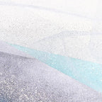 Sparkling Tulle Rolls, 15” by 30 Yards (90FT) Glitter Tulle Spool Ribbon Fabric for Wedding Birthday Bridal Shower Tutu Skirt Party Gift Wrapping (Sliver)