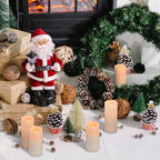 Aignis 24pcs Flameless LED Candles Battery Operated with 10-Key Remote Timer, Outdoor Waterproof Electric Lights, Warm Flickering Glow for Cozy Home/Wedding/Holiday Décor (D2.2'' x H4''/5''/6''/7'')