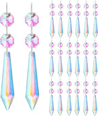 H&D HYALINE & DORA 20pcs 55mm Suncatcher Aurora Chandelier Icicle Crystal Prisms Pendant, Octagon Beads Decor Sun Catchers