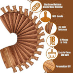 Irenare 18 Pcs Plain Cutting Board Set with Handles Laser Engraving Wooden Charcuterie Kitchen Serving Chopping Board Bulk for DIY Housewarming Mother's Day Gifts(Acacia,17 x 10 Inch)