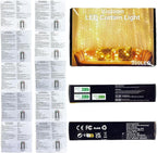 Vicloon Fairy Curtain Lights,300 LED White Curtain Lights,8 Modes 9.8×9.8Ft Waterproof Window Curtain String Light USB Powered with Remote Control,Christmas String Lights Curtain for Indoor/Outdoor