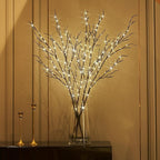 BAOLITVINE Lighted Branches Brown 32IN 200 Warm White Fairy Lights, Lighted Willow Branches with Timer, Dimmer for Home Bedroom Fireplace Christmas Decoration Inside Outdoor