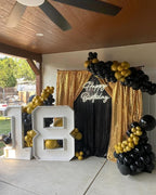 Black Sequin Backdrop Curtain 7ft x 7ft Glitter Photo Booth Backdrop for Wedding Birthday Baby Shower Event Decorations