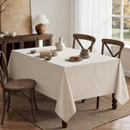 MIULEE Grayish White Linen Tablecloth 60x104 Inch Rectangle Table Cloth Waterproof,Stain Resistant & Wrinkle Resistant for Dining Party Wedding