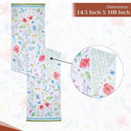 Maison d' Hermine Table Runner 100% Cotton Double Layer Table Runners 108 inches Long Decorative for Home Kitchen Dining Party Wedding Bridal Shower Spring Summer (Just Floral, 14.50" x 108")