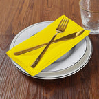 Cloth Napkins 20x20 inch Washable Polyester Dinner Napkins Soft Table Napkins for Wedding Party Dining Banquet(Yellow,25PCS)