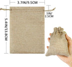 ANPHSIN 75 Pcs Small Burlap Gift Bags with Drawstring - 5.4" x 3.7" Burlap Favor Sacks, Mini Gift Wrapping Bags for Wedding Baby Shower Classmates Festival Party Favors, DIY Craft