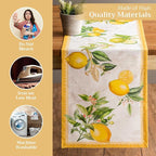 Maison d' Hermine Table runner 100% Cotton Single Layer Table Runners 72 inches long Decorative for Home Kitchen Dining Party Baby Shower Wedding Bridal Shower Spring Summer (Limoncello, 14.50" x 72")