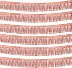 6 Pack 10 Feet Rose Gold Foil Fringe Garland Metallic Tinsel Streamers Banner Wall Hanging Curtain Backdrop Banner for Parade Floats, Thanksgiving, Christmas, Birthday, Halloween Party Decorations