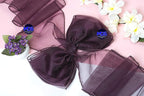 MDS Pack of 10 PCS Organza Chair Sashes Wider Dining Chair Bows Ribbon Tie Back for Wedding Party Birthday Bridal Shower Reception Event Banquet Home Chair Cover Decoration - Plum