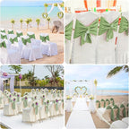 50 PCS Sage Green Satin Chair Sashes Bows Universal Chair Ribbon Ties Back Sash for Wedding Party Reception Events Banquets Hotel Event Chair Cover Decoration (7x108 inch)