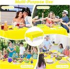 QZYL 12 PCS Yellow Rectangle Tablecloth, Disposable Plastic Picnic Table Cover, 54 X 108 in Lightweight Table Cloth Rectangle for Birthday Parties Weddings Picnics and Outdoor Gatherings