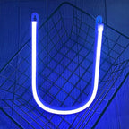 ENUOLI Light Up Letters Neon Signs, Blue Alphabet Neon Lights Wall Decor for Home, Birthday Party, Bar, Valentine’s Day Word-Blue Letter (V)