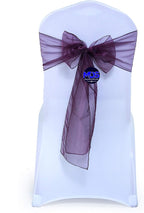 MDS Pack of 75 PCS Organza Chair Sashes Wider Dining Chair Bows Ribbon Tie Back for Wedding Party Birthday Bridal Shower Reception Event Banquet Home Chair Cover Decoration - Plum