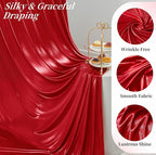 20ftx10ft Red Sequin Backdrop Curtain for Parties, Wrinkle Free Thick Glitter Sparkle Photo Backdrop Drapes 4 Panels 5x10FT Shimmer Back Drop Cloth for Wedding Birthday Photography Background