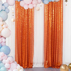 ShinyBeauty Sequin Backdrop, Orange Backdrop Curtains,8 Pieces 2FTx8FT Photo Backdrops,Sparkle Fabric, Glitter Drapery 16x8FT, Shimmer Curtain Panels for Party,Birthday,Halloween Decor Backgrounds
