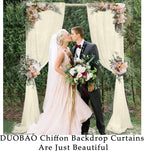 DUOBAO Ivory Sheer Chiffon Backdrop Curtains 108"" Long | 2 Panels | Perfect for Wedding Ceremonies, Beach Parties, Home Decor, and Events | Cream Drapes