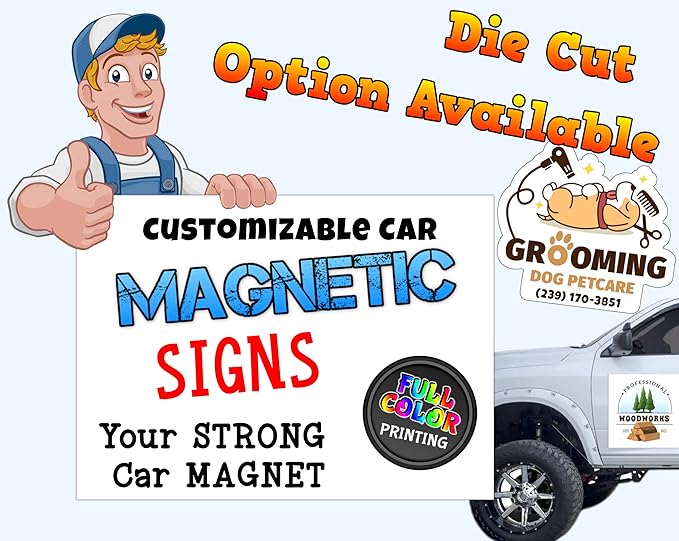 Your Die Cut Custom Car Magnet Sign | Personalized Logo for Your Car Truck | Advertise Your Business Vehicle Magnetic