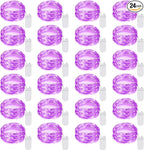 24 Pack LED Fairy Lights Battery Operated 7Ft 20Led Mini String Lights Waterproof Christmas for Mason Jars Bedroom DIY Party Wedding Christmas Decor Purple